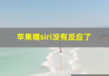 苹果嘿siri没有反应了