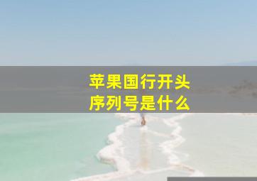 苹果国行开头序列号是什么