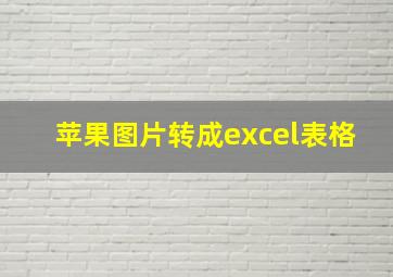 苹果图片转成excel表格