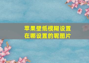 苹果壁纸模糊设置在哪设置的呢图片