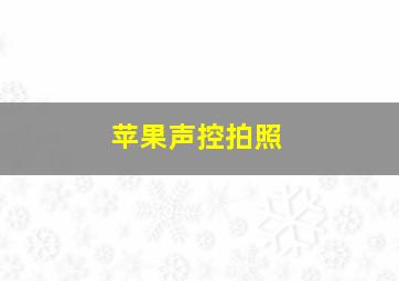 苹果声控拍照