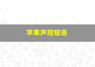 苹果声控短语