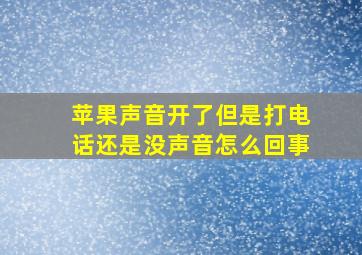 苹果声音开了但是打电话还是没声音怎么回事