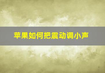 苹果如何把震动调小声