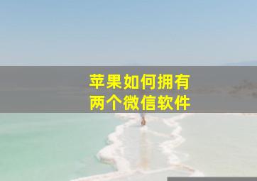 苹果如何拥有两个微信软件