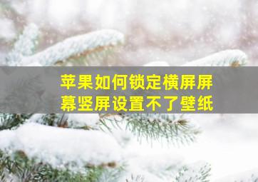 苹果如何锁定横屏屏幕竖屏设置不了壁纸