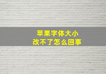 苹果字体大小改不了怎么回事