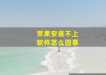 苹果安装不上软件怎么回事