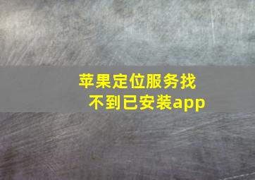 苹果定位服务找不到已安装app