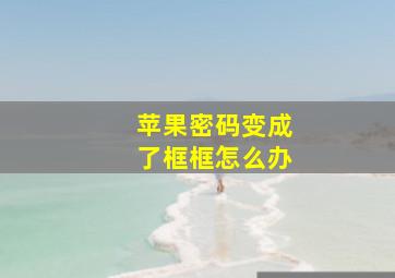 苹果密码变成了框框怎么办