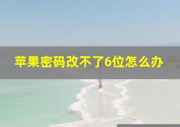 苹果密码改不了6位怎么办