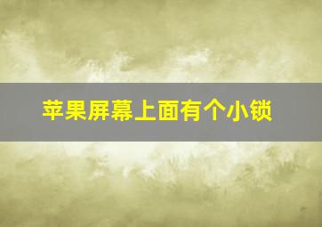 苹果屏幕上面有个小锁