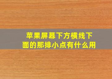 苹果屏幕下方横线下面的那排小点有什么用