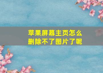 苹果屏幕主页怎么删除不了图片了呢