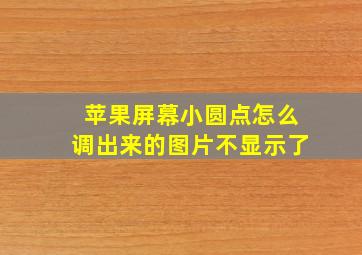 苹果屏幕小圆点怎么调出来的图片不显示了