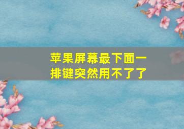 苹果屏幕最下面一排键突然用不了了