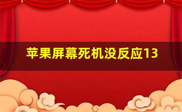 苹果屏幕死机没反应13