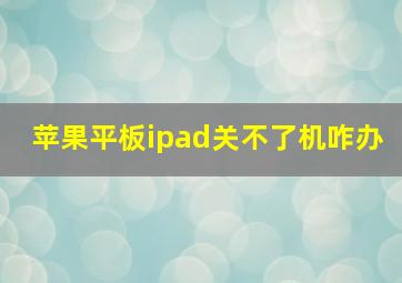 苹果平板ipad关不了机咋办