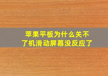 苹果平板为什么关不了机滑动屏幕没反应了