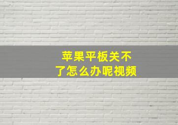 苹果平板关不了怎么办呢视频