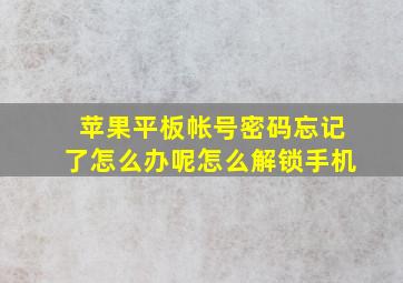 苹果平板帐号密码忘记了怎么办呢怎么解锁手机