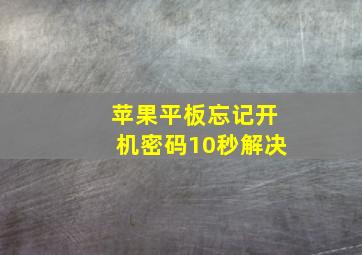 苹果平板忘记开机密码10秒解决