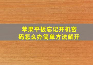 苹果平板忘记开机密码怎么办简单方法解开