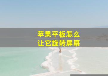 苹果平板怎么让它旋转屏幕