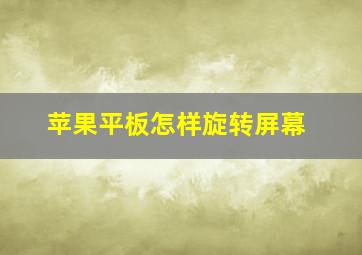 苹果平板怎样旋转屏幕