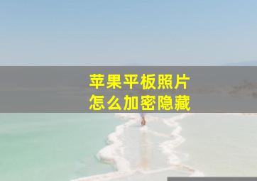 苹果平板照片怎么加密隐藏