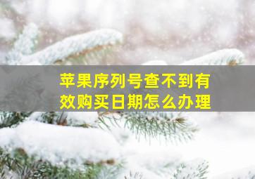 苹果序列号查不到有效购买日期怎么办理