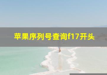 苹果序列号查询f17开头