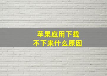 苹果应用下载不下来什么原因