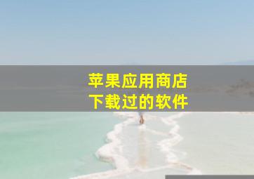 苹果应用商店下载过的软件