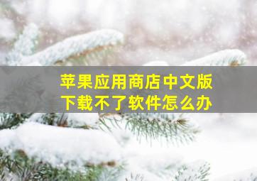 苹果应用商店中文版下载不了软件怎么办