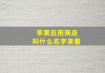 苹果应用商店叫什么名字来着