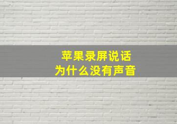 苹果录屏说话为什么没有声音