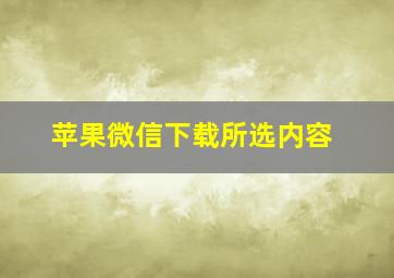 苹果微信下载所选内容