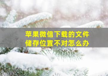 苹果微信下载的文件储存位置不对怎么办