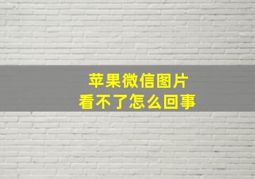 苹果微信图片看不了怎么回事