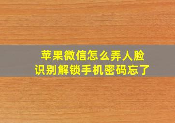 苹果微信怎么弄人脸识别解锁手机密码忘了