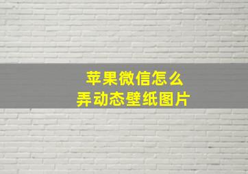 苹果微信怎么弄动态壁纸图片