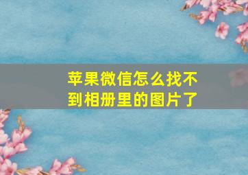 苹果微信怎么找不到相册里的图片了