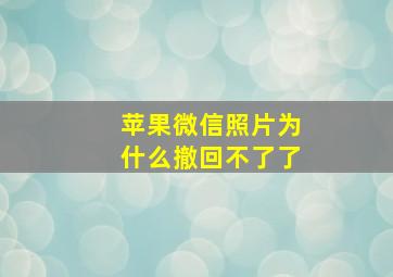 苹果微信照片为什么撤回不了了