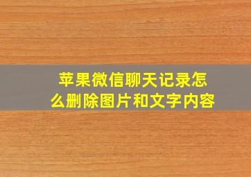 苹果微信聊天记录怎么删除图片和文字内容