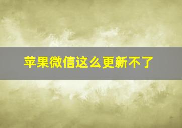 苹果微信这么更新不了