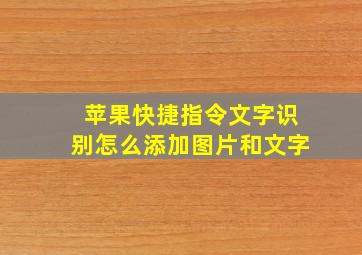 苹果快捷指令文字识别怎么添加图片和文字