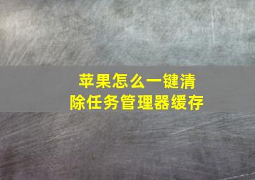 苹果怎么一键清除任务管理器缓存