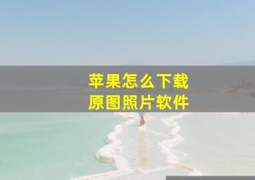 苹果怎么下载原图照片软件