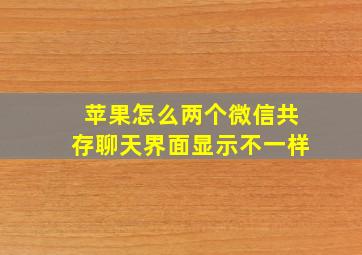 苹果怎么两个微信共存聊天界面显示不一样